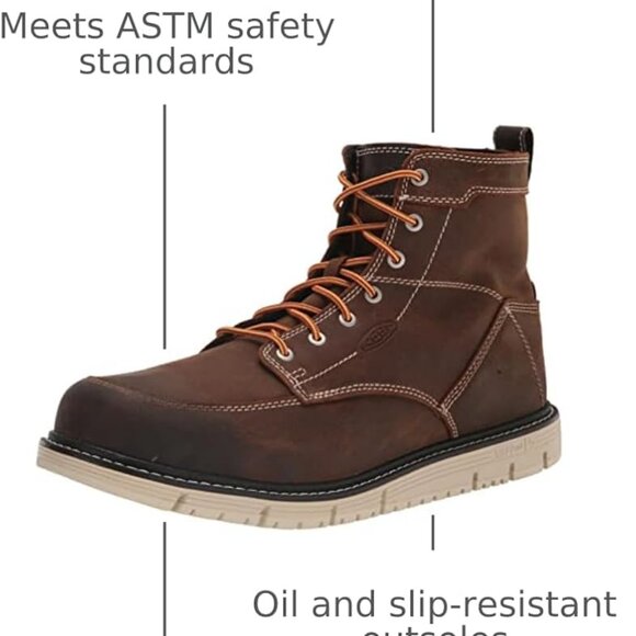 KEEN Utility Men's San Jose 6" Soft Toe Wedge Work - Size 10 Wide, Coffee Bean - Picture 4 of 14